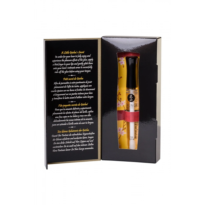 VipMarketim Shunga İlahi Zevk dudak parlatıcısı, buzlu ateş etkisi, çilek ve şampanya, 10 ml