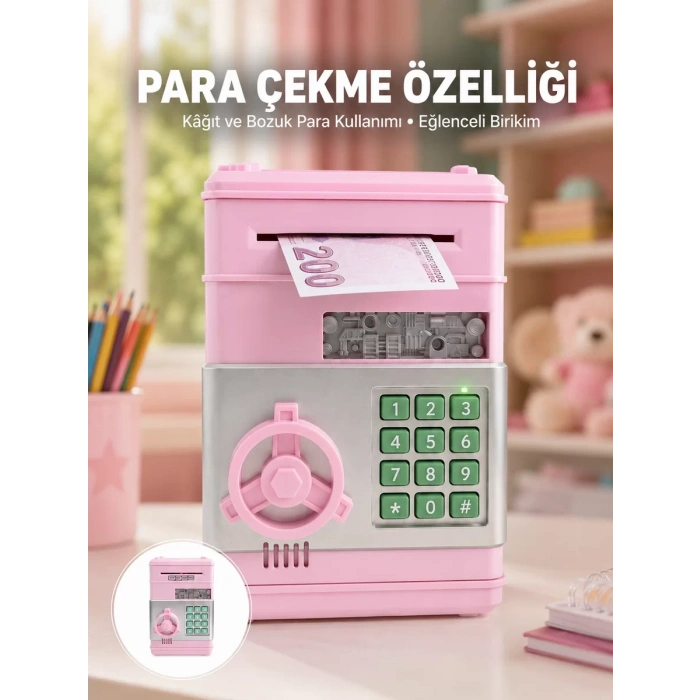VipMarketim Şifreli Elektronik Para Biriktirme Kumbarası Büyük Kapasiteli