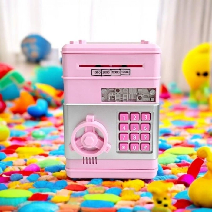 VipMarketim Şifreli Otomatik Kağıt Para Alan Atm Pembe Kumbara