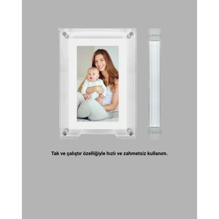 VipMarketim Şık ve Dekoratif 7 İnç Dijital Fotoğraf Çerçevesi – Anılarınızı Sergileyin