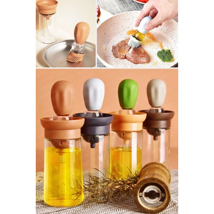 VipMarketim Silikon Hazneli Fırçalı Yağdanlık