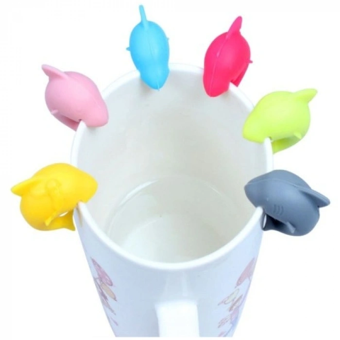 VipMarketim Silikon Köpek Baliği Kupa Belirteci