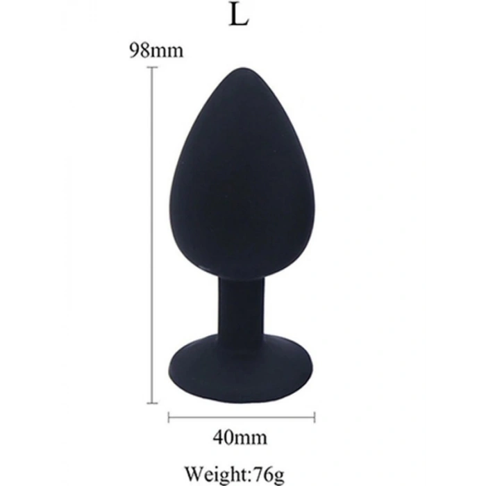 VipMarketim Silikon Taşlı Anal Tıkaç - 10cm Büyük Boy