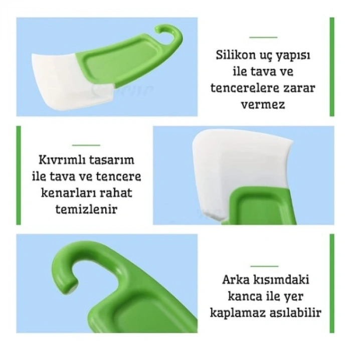 VipMarketim Silikon Uçlu Bulaşık Temizleme Kazıyıcı Spatula