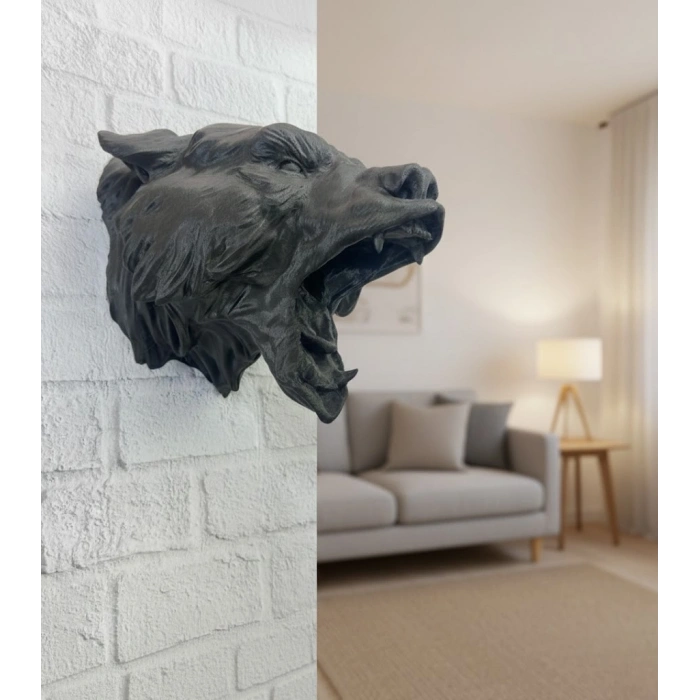 VipMarketim Siyah Ayı Figürü Duvar Dekoru Asılabilir Hediyelik Heykel 25x19 cm (Kopya)