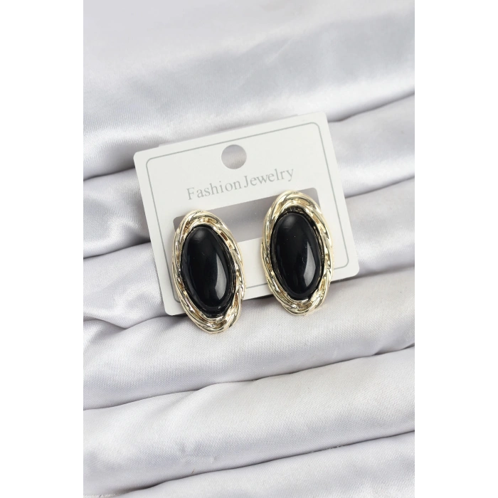VipMarketim Siyah Badem Model Vintage Kadın Küpe 5886