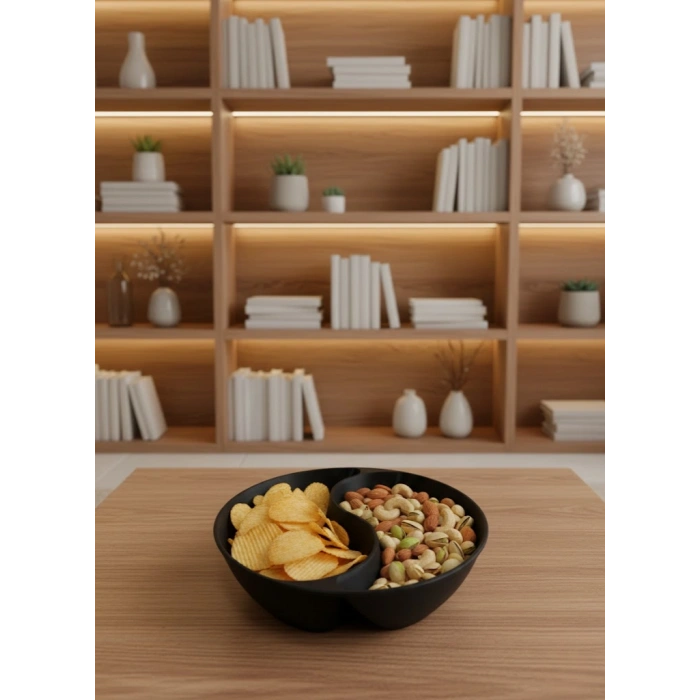 VipMarketim Siyah Çerezlik Kase Seti 4 Adet 3x12 cm