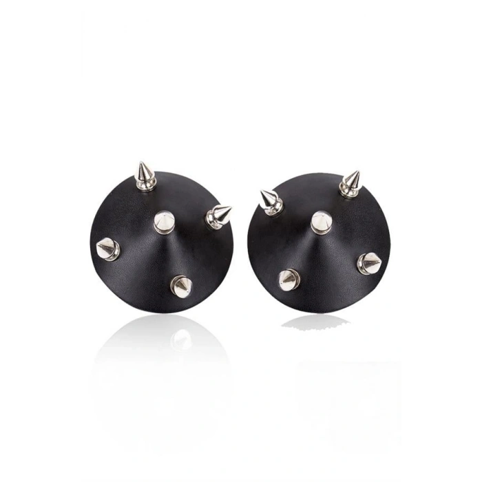 VipMarketim  Siyah Çivili Deri Fantezi Göğüs Ucu Kapatıcı