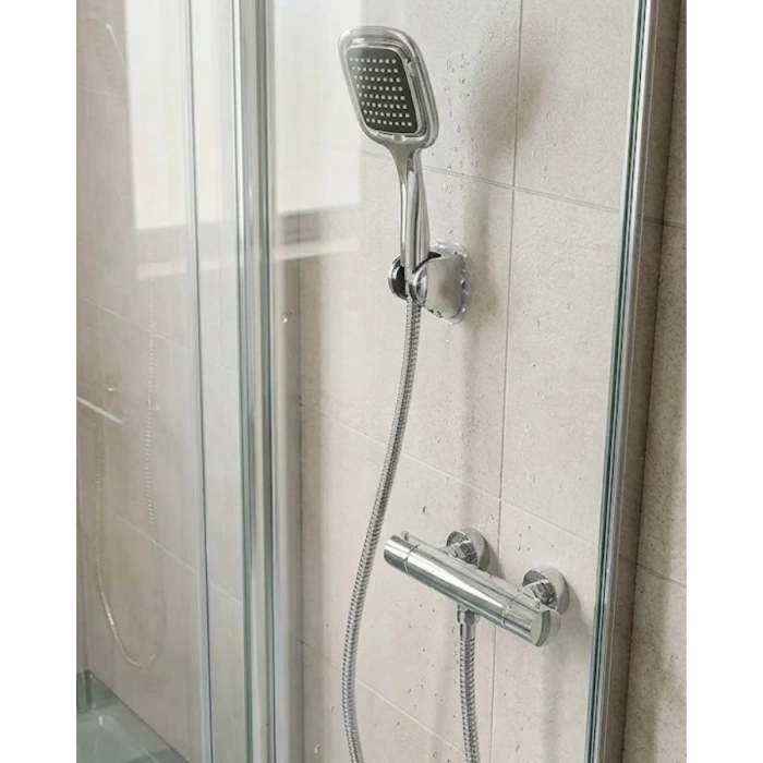 VipMarketim Siyah Duş Başlığı Seti Spiral Hortumlu El Duşu ve Duvar Askısı Banyo Seti