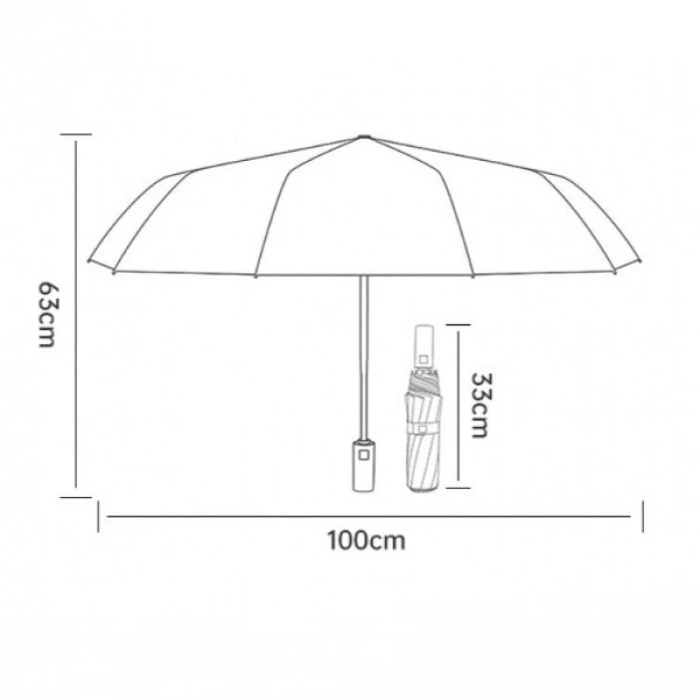 VipMarketim Siyah El Fenerli Şemsiye