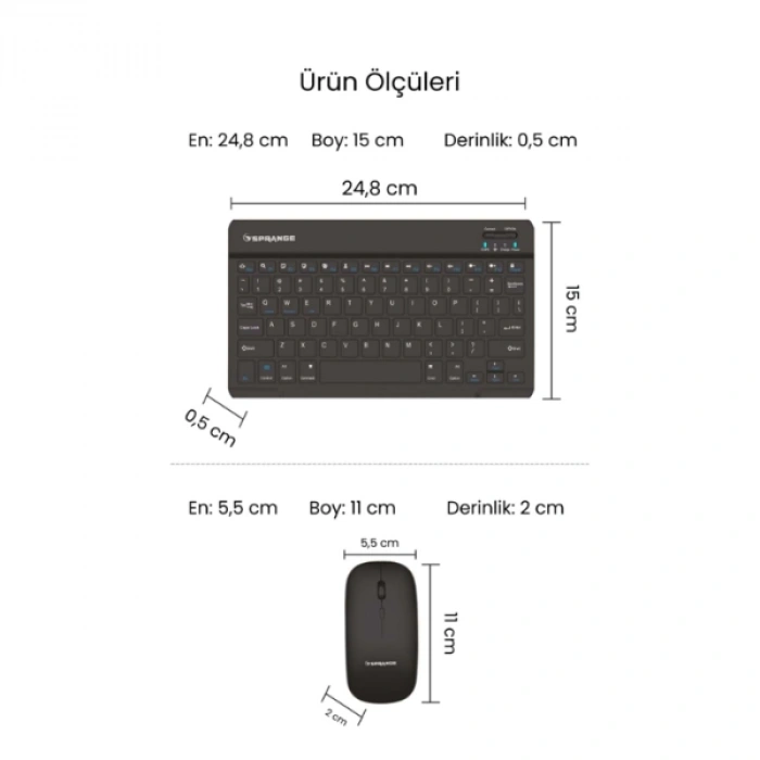 VipMarketim Siyah Kablosuz Klavye Ve Mouse Seti