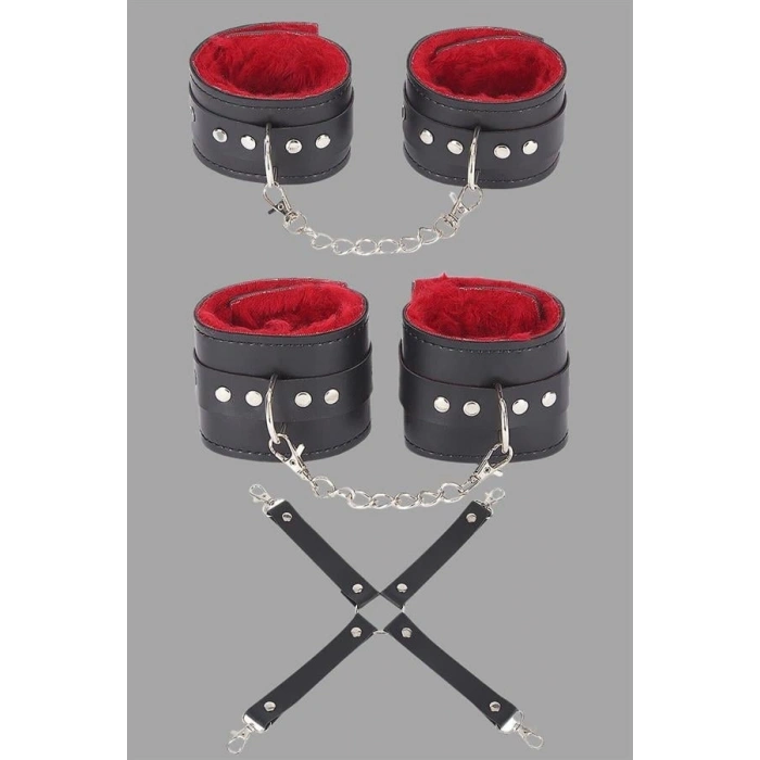 VipMarketim Siyah Kırmızı Harness Fantezi Aksesuar Set