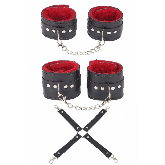 VipMarketim  Siyah Kırmızı Harness Fantezi Aksesuar Set