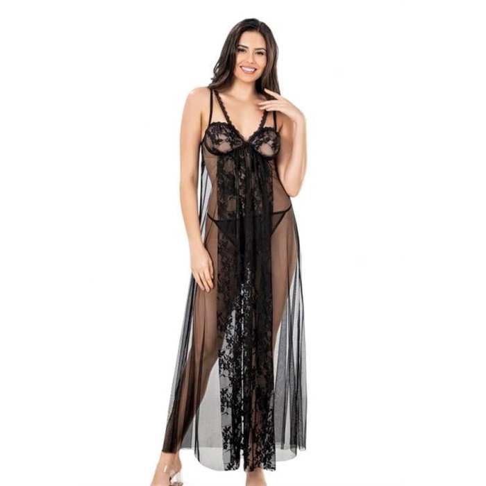 VipMarketim  Siyah Kısa Tül Gecelik