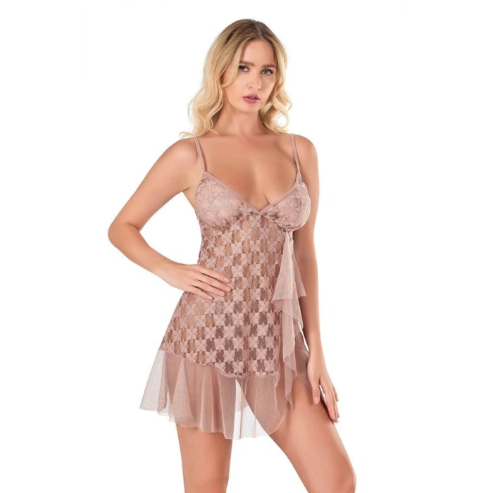 VipMarketim Vizon Kısa Tül Gecelik