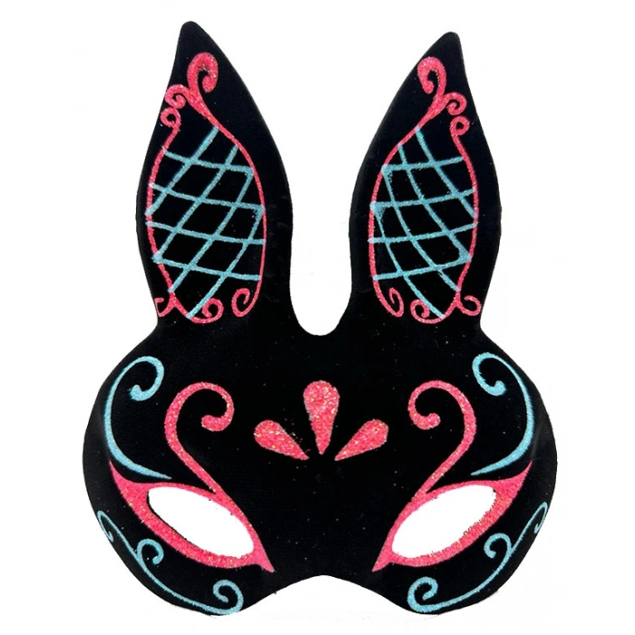 VipMarketim Siyah Mavi Kırmızı Tavşan Maskesi