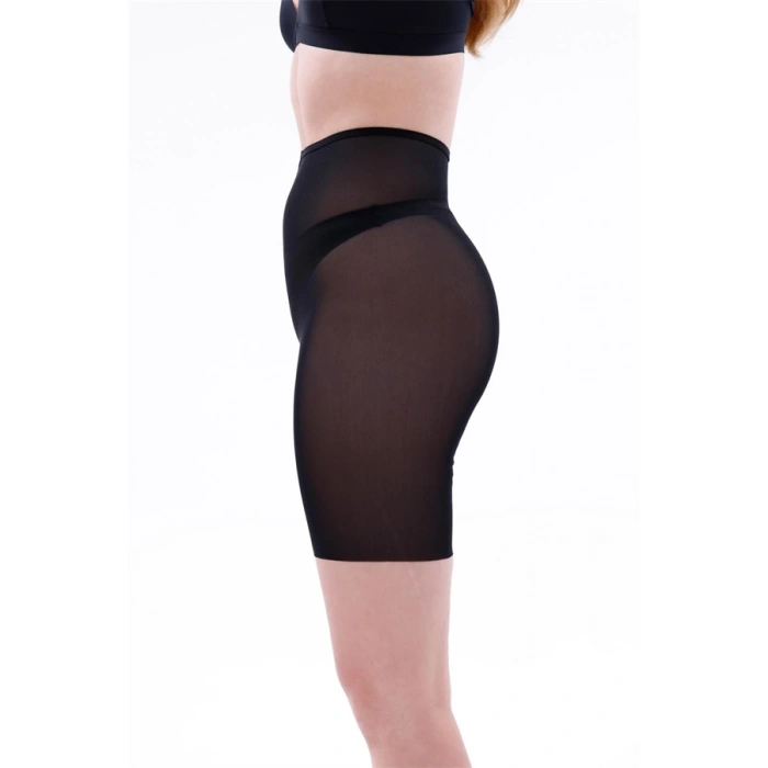 VipMarketim Siyah Mi Emay Lazer Tül Toparlayıcı Paçalı Boxer Hayalet Korse (Kod:2705)