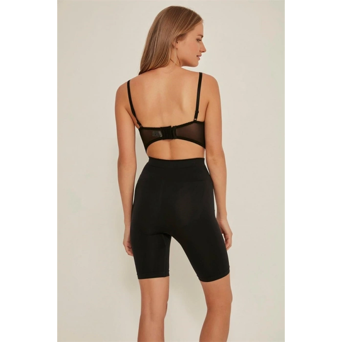 VipMarketim Siyah Mi Emay Soft Uzun Paçalı Boxer Korse (Kod:3005)