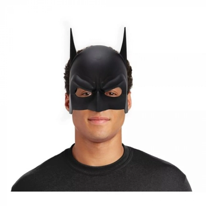 VipMarketim Siyah Renk Çocuk Boy Arkadan Lastikli Batman Maskesi A Kalite 20x14 cm