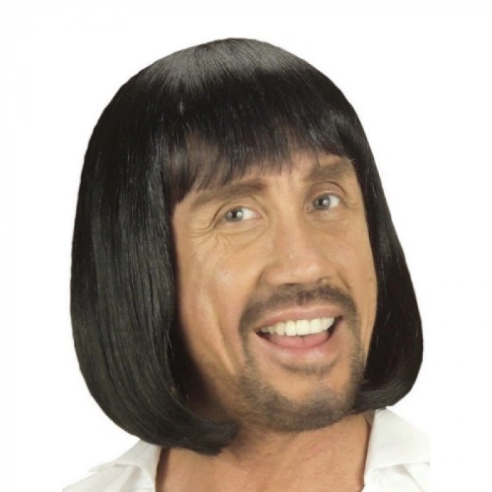 VipMarketim Siyah Renk Erkekler İçin Kısa Ortaçağ Peruğu