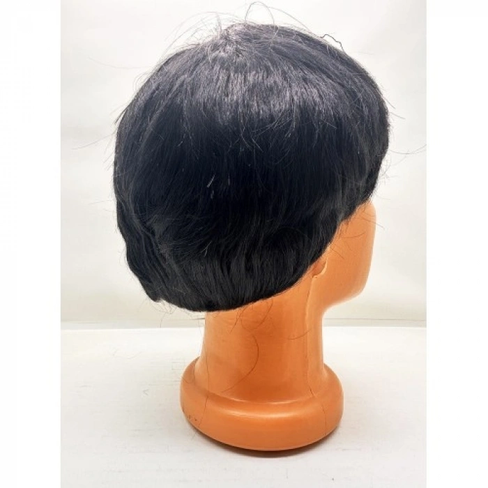 VipMarketim Siyah Renk Kısa Kesim İçi Astarlı Erkek Peruğu