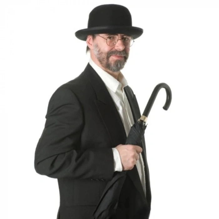 VipMarketim Siyah Renk Yetişkin Boy Retro Bowler Derby Şapkası 58 cm