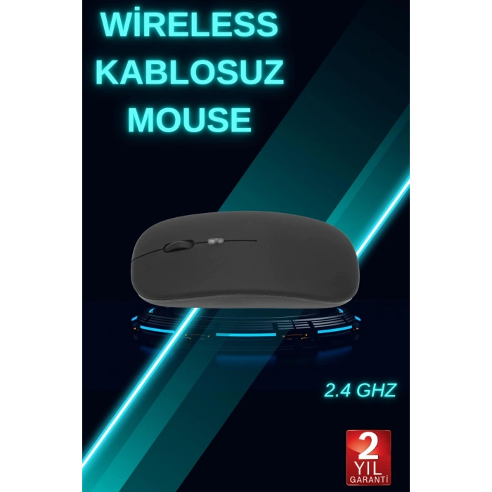VipMarketim Siyah Wireless Kablosuz Sessiz Mouse Bluetooth Bağlantılı