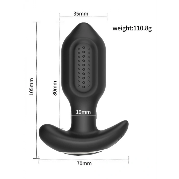 VipMarketim Sledgehammer Swing – Telefon Kontrollü Titreşimli Anal Plug (Siyah)