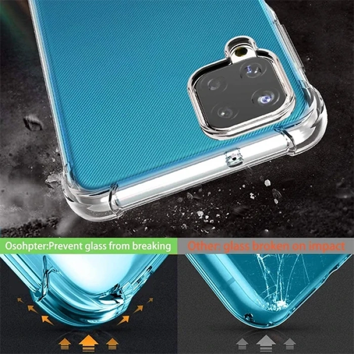VipMarketim SM Galaxy A12 - M12 Anti-Drop Shockproof Darbe Emici Silikon Kılıf-(5775)