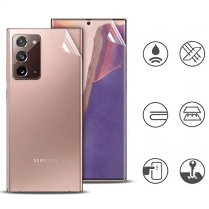 VipMarketim SM Galaxy Note 20 Film Ön Arka Full Koruyucu Membran Nano Hidrojel Koruyucu Set-(5775)