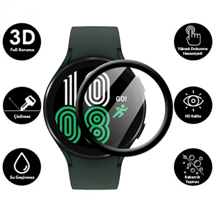 VipMarketim Sm Galaxy Watch 4 40mm 3D Full Kaplama Ekran Koruyucu PET+PMMA-(5775)