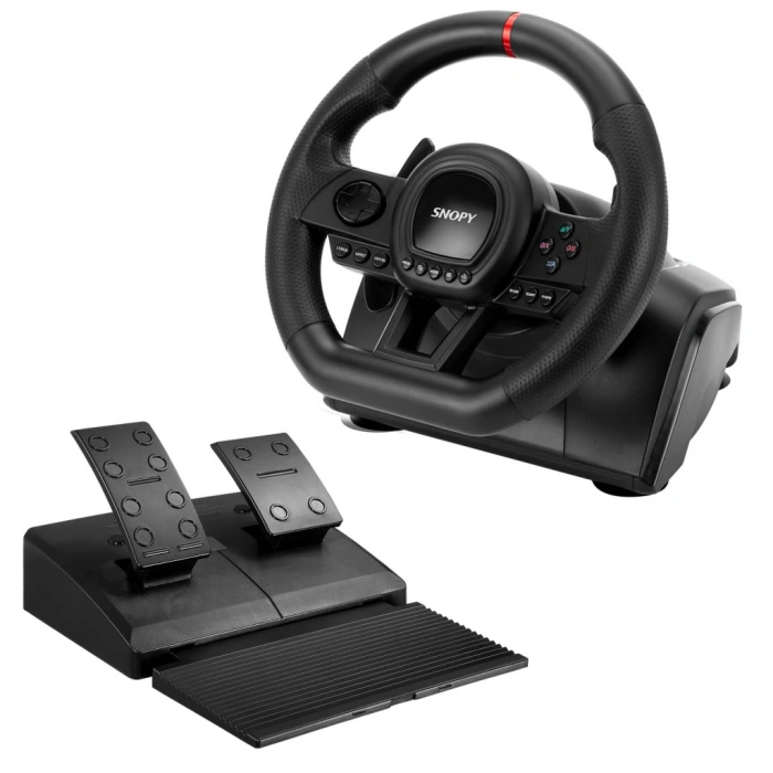 VipMarketim SNOPY V30 ONLY PC Direksiyon Pedal Titreşimli Gaming Oyuncu Direksiyonu(1923)