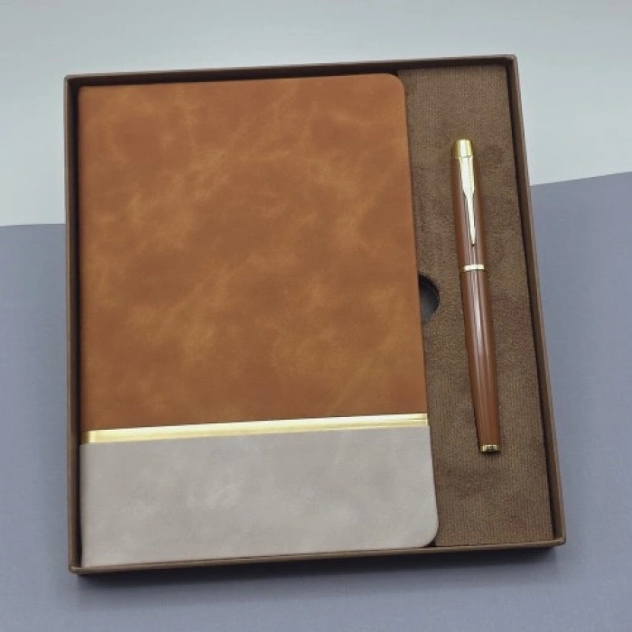 VipMarketim Soft Deri Defter Ve Roller Kalem Seti