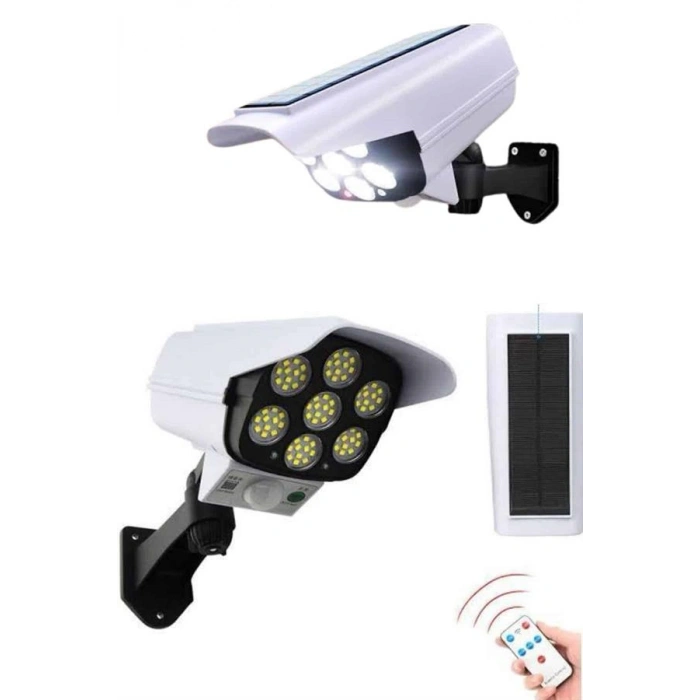 VipMarketim Solar Bahçe Lambası Uzaktan Kumandalı Kamera Görünümlü Hareket Sensörlü