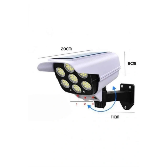 VipMarketim Solar Bahçe Lambası Uzaktan Kumandalı Kamera Görünümlü Hareket Sensörlü