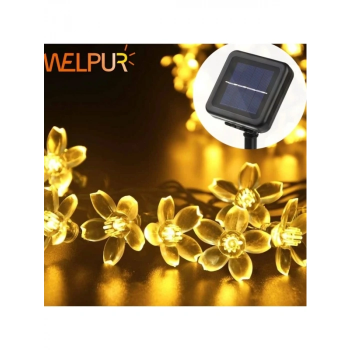 VipMarketim Solar Çiçekli Dekoratif 30 Led Bahçe Lambası