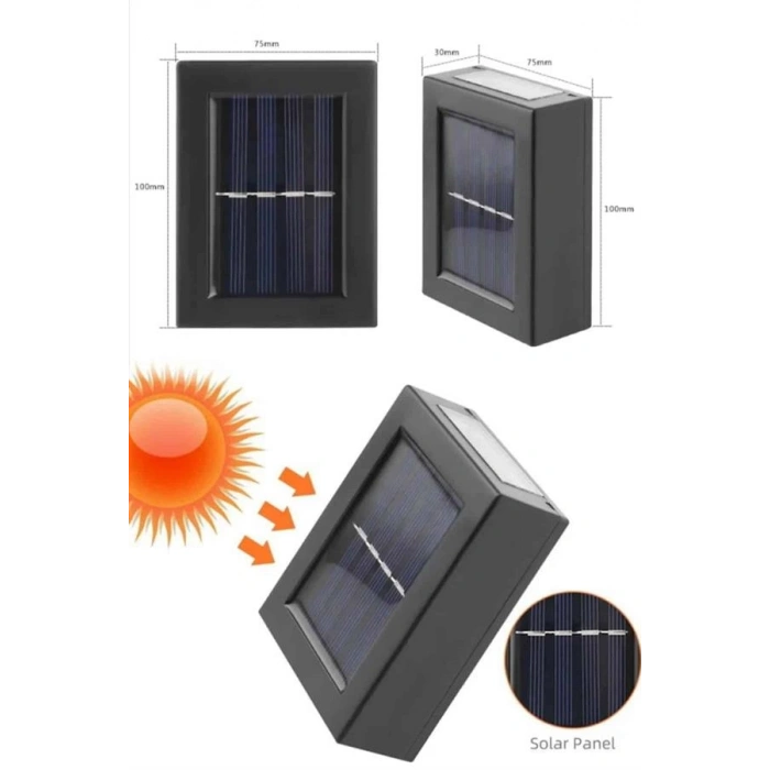 VipMarketim Solar Güneş Enerjili Çift Taraflı Duvar Lambası Çift Taraflı Duvar Lamba Güneş Enerjili