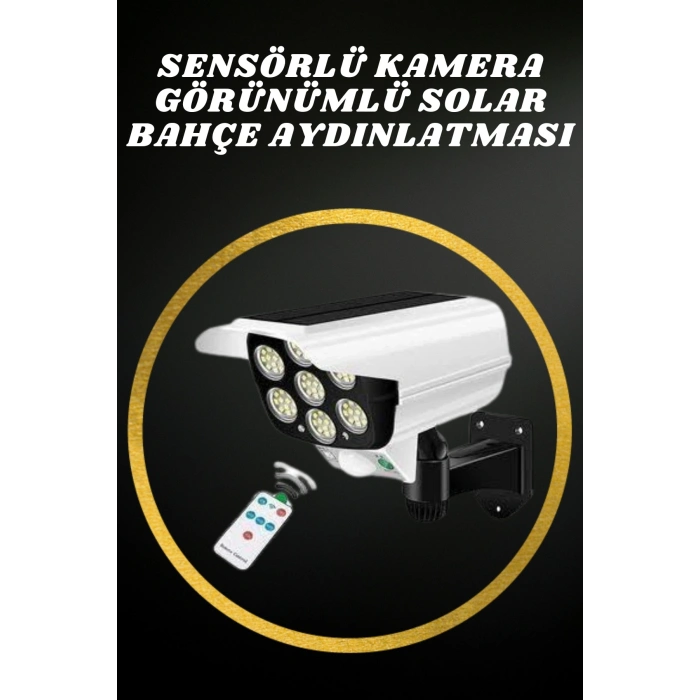 VipMarketim Solar Lamba Kamera Görünümlü Duvar Lambası Dönebilen Bahçe Aydınlatması