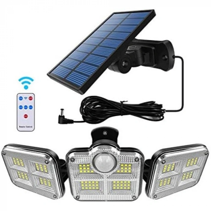 VipMarketim Solar Panelli Uzaktan Kumandalı 122 LED Bahçe Aydınlatması