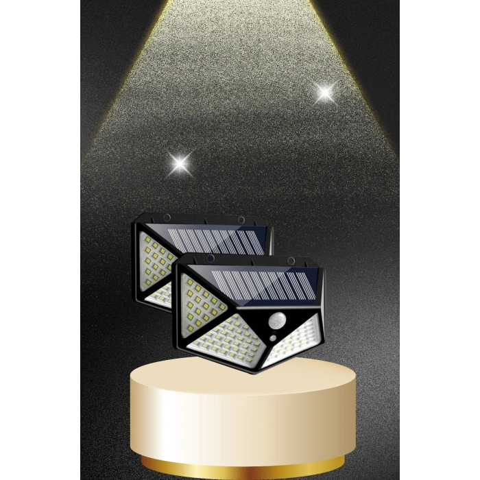 VipMarketim Solar Sensörlü Duvar Lambası Bahçe Lambaso Parlak Beyaz Işık Suya Dayanıklı