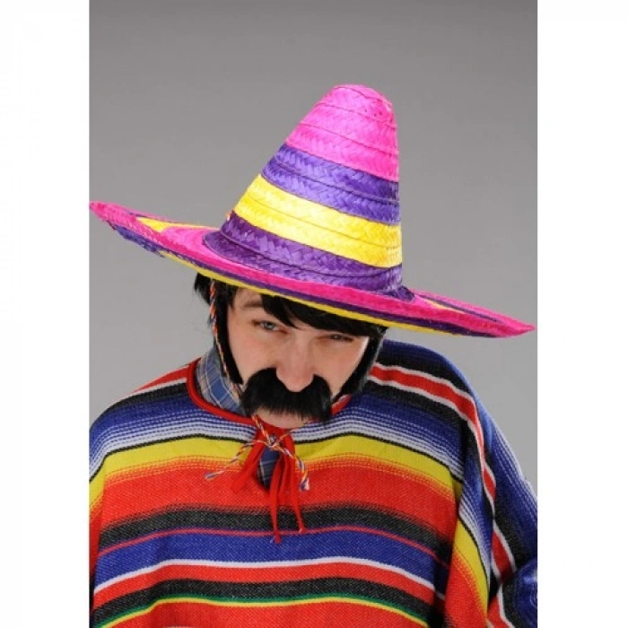 VipMarketim Sombrero Meksika Şapkası Renkli Örme Hasır Yetişkin Boy