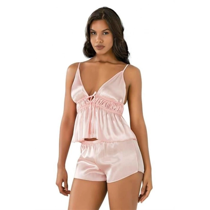 VipMarketim  Somon Saten Şort Takımı 9208