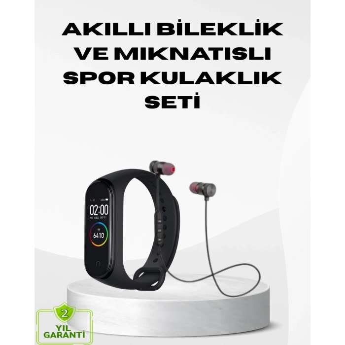 VipMarketim Spor Bileklik + Kablosuz Bluetooth Kulaklık Fitness Seti