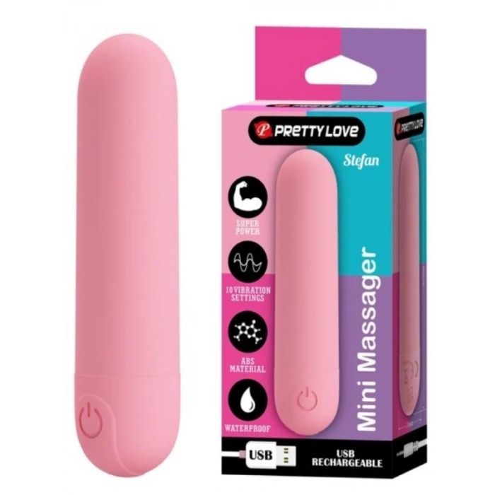 VipMarketim Stefan Mini Massager Bullet Vibratör Pembe