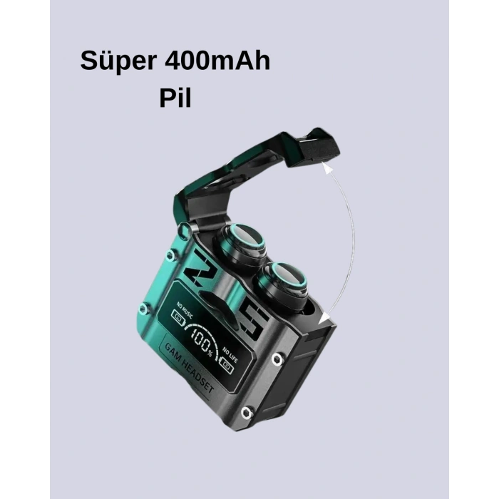 VipMarketim Su Geçirmez Bluetooth Kulak İçi Kablosuz Kulaklık 400mAh Pil