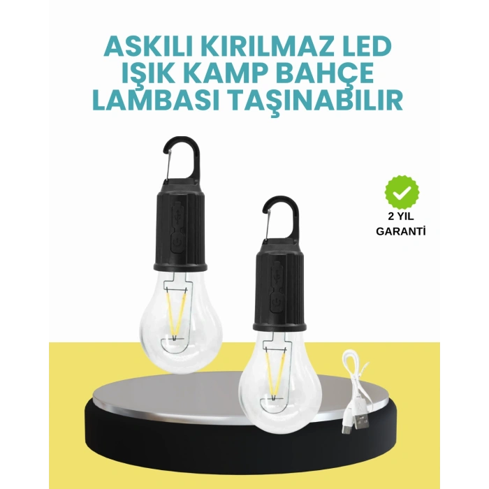 VipMarketim Su Geçirmez Dış Mekan LED Çadır Işığı