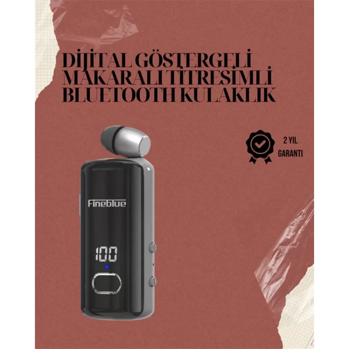 VipMarketim Su Geçirmez Fineblue F580 Kulaklık – Dijital Ekranlı Klipsli