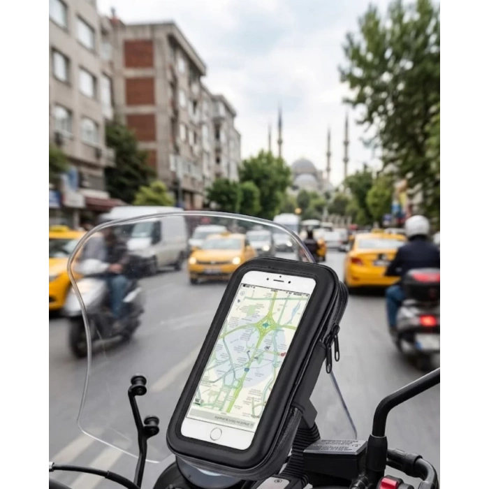 VipMarketim Su Geçirmez Motosiklet Telefon Tutucu Evrensel Gidon Montaj Navigasyon Standı