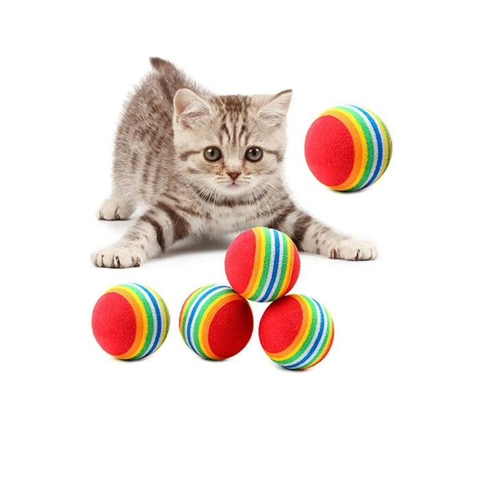 VipMarketim Sünger Kedi Köpek Çiğneme Ve Oyun Topu 4 Adet