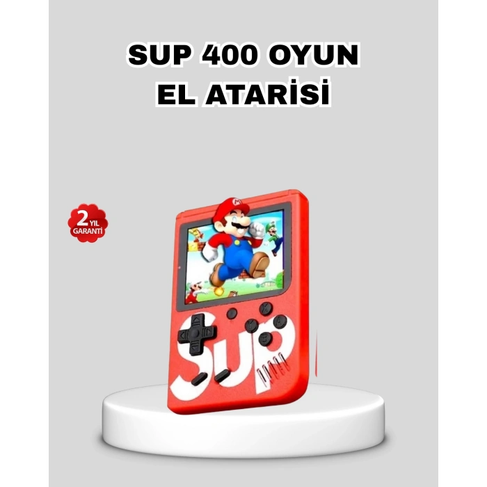 VipMarketim SUP Retro El Konsolu – 500 Oyun 2 Oyunculu 3 İnç Ekran Taşınabilir Şarjlı Atari